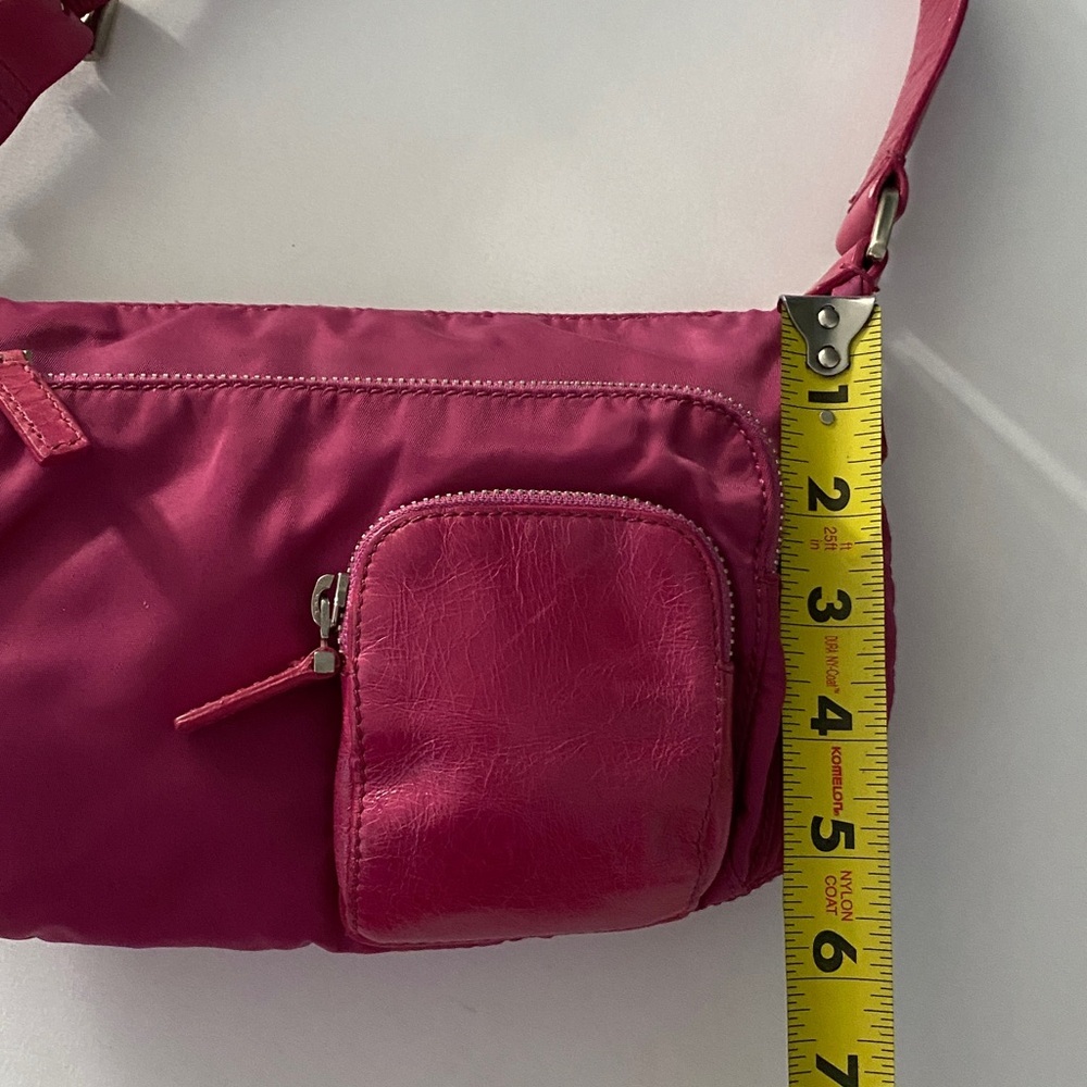 Francsesco Biasia Vintage Bag Grecia Shoulder Bag Nylon With Leather Trim Pink - Picture 10 of 14